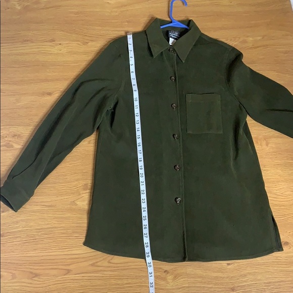 Russell Scott Green Button Down Blouse Size 10 - Picture 2 of 8